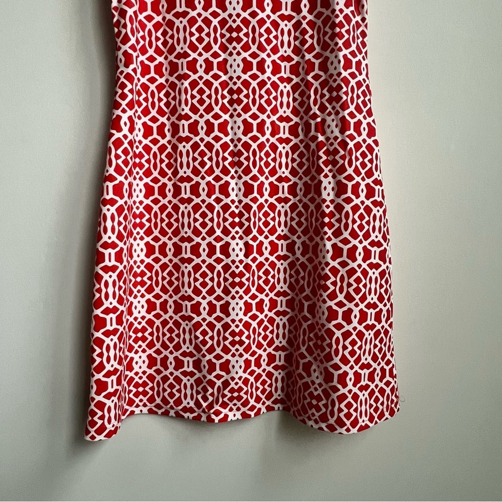 Jude Connally Beth Sleeveless Pullover Shift Dress Geometric Trellis Print XS - Picture 4 of 10